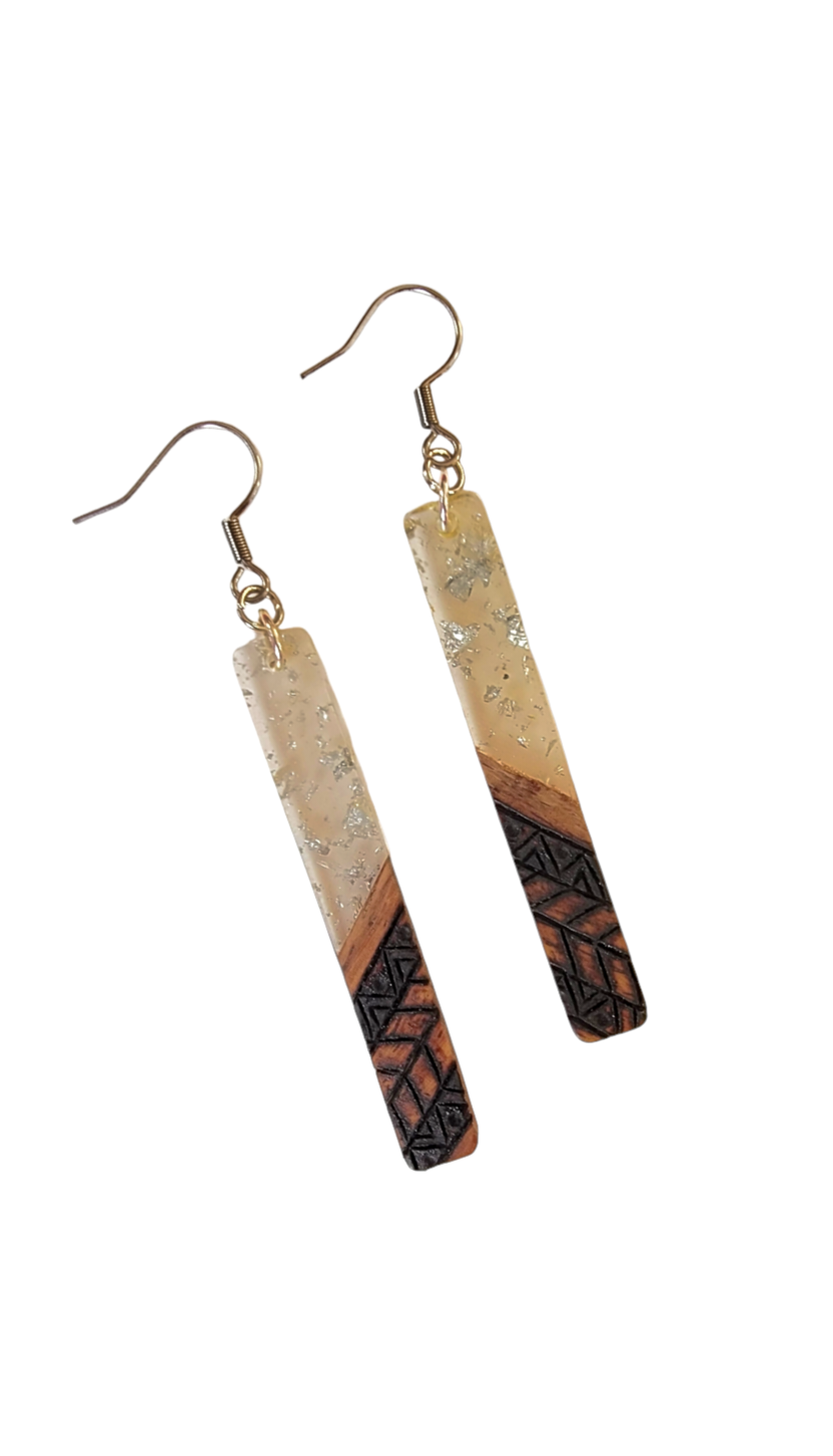 Wood deals epoxy earrings