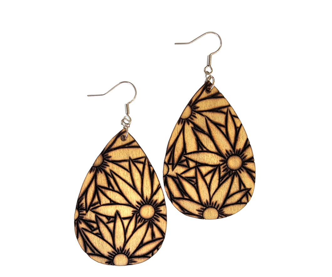 Wood 2025 burned earrings