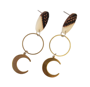 Wood, Epoxy, & Brass Earrings*