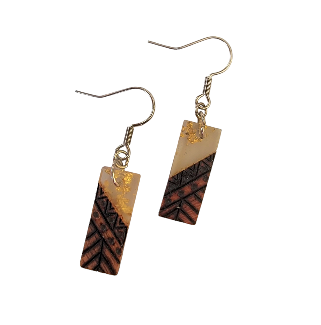 Wood deals epoxy earrings