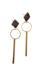 Wood and Brass Earrings*