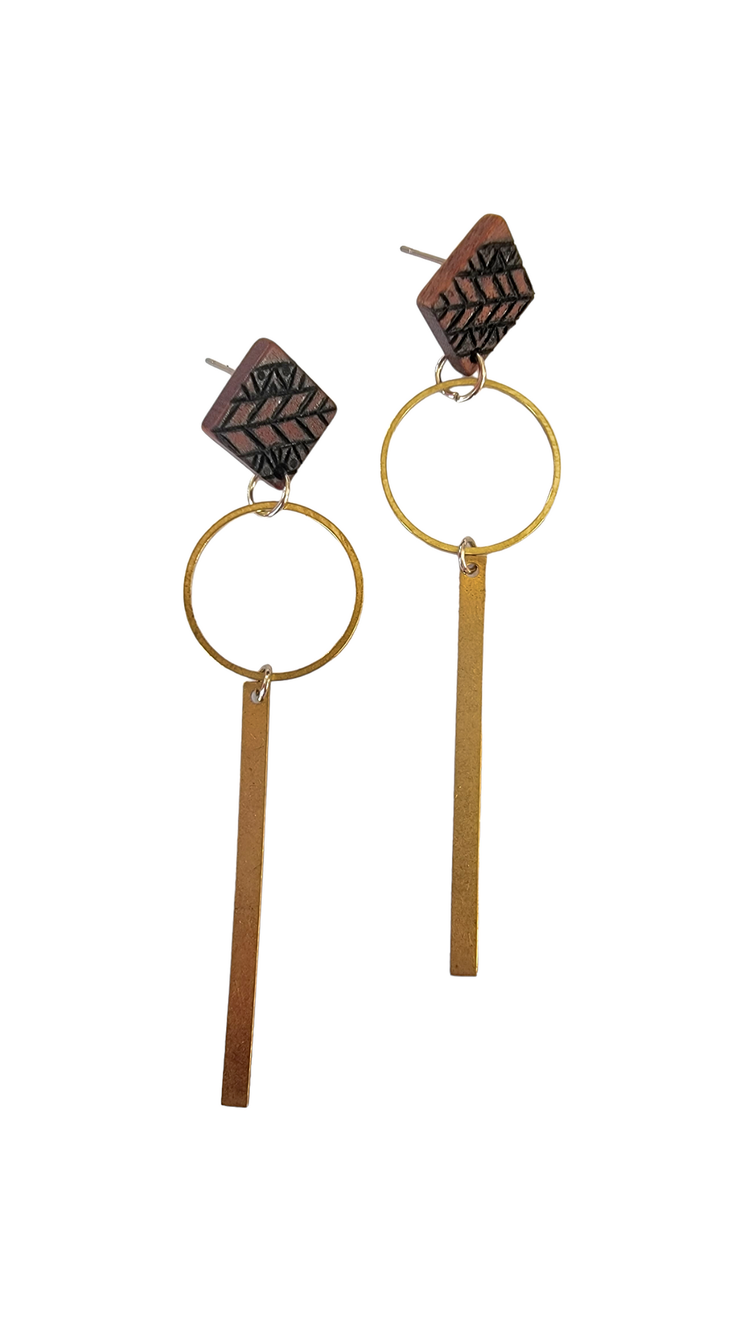 Wood and Brass Earrings*