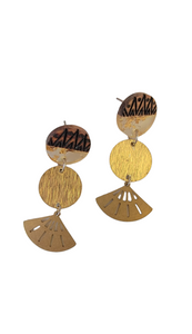 Pyro, Wood, Brass, and Epoxy Earrings*