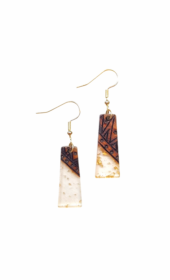 Pyro/Epoxy/Wood Earrings