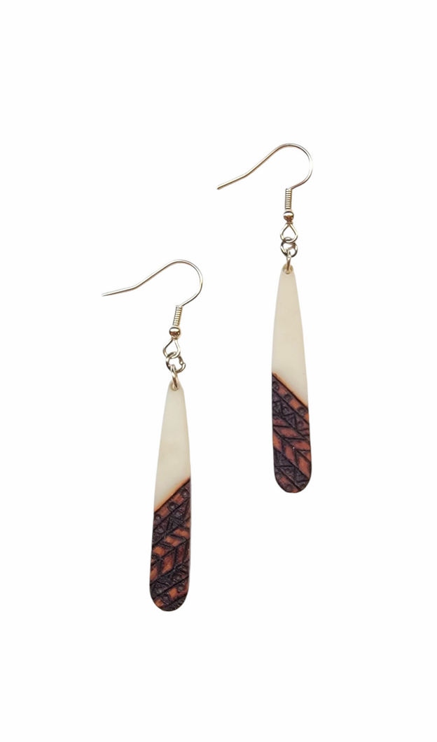 Pyro/Wood/Epoxy Earrings