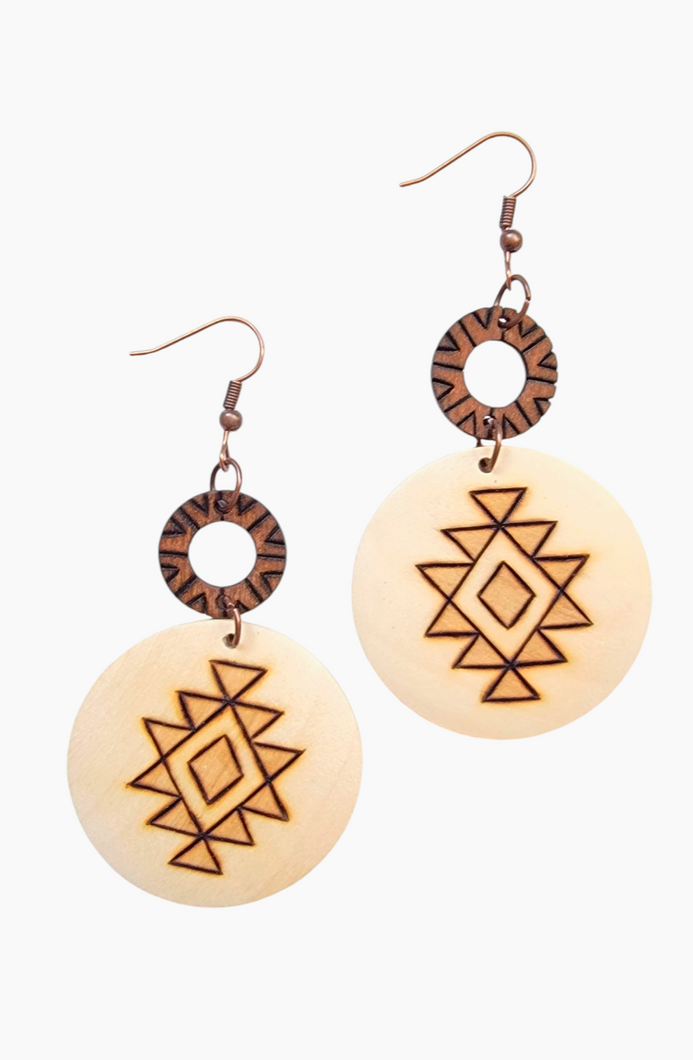 Pyro Wood Earrings