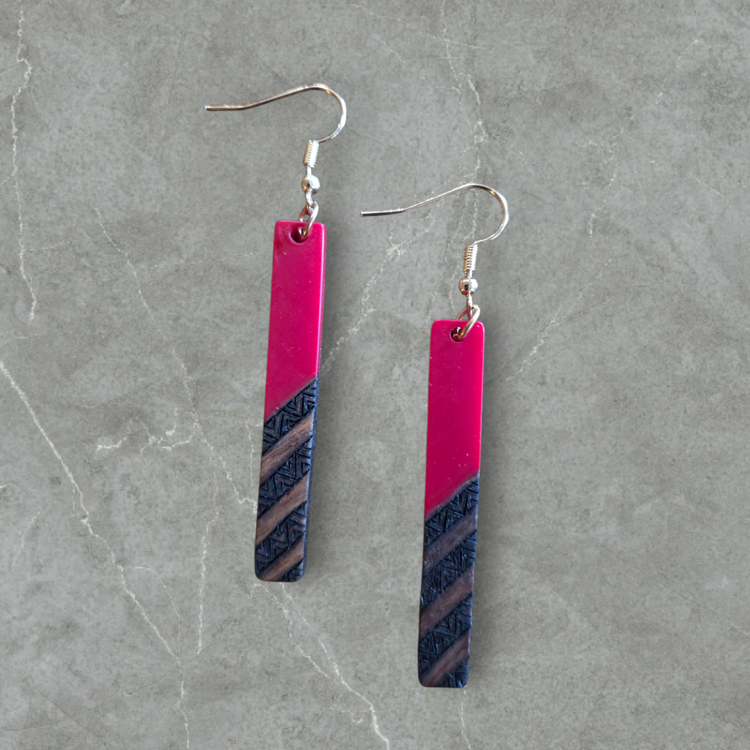 Pyro/Epoxy/Wood Earrings